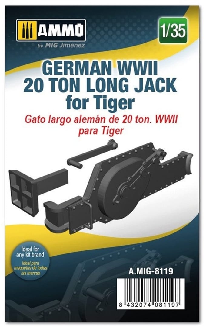 AMMO by Mig Jimenez Modelbouwpakket - AMMO MIG 8119 GERMAN WWII 20 TON LONG JACK for Tiger Resin onderdeel - 1:35 - Modelbouw