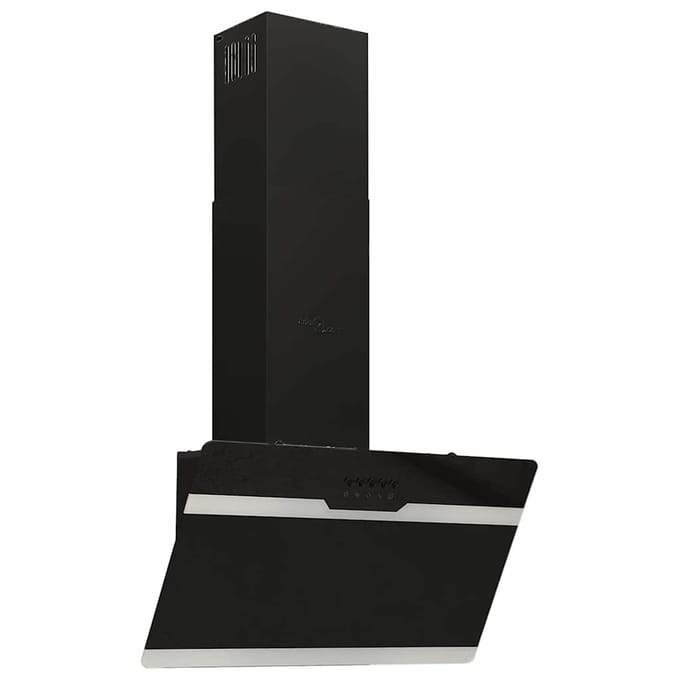 Vidaxl Wandafzuigkap, 60 Cm, Staal En Gehard Glas, Zwart