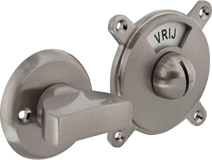 Intersteel Toilet-/badkamersluiting George vrij/bezet nikkel mat