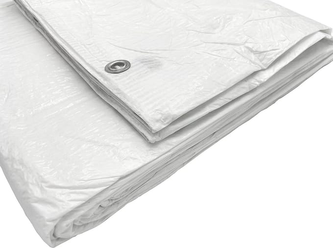 Waterdicht Dekzeil 4 x 6 m - Multifunctioneel Zeil - 1 stuk - Wit - 55 g/m2