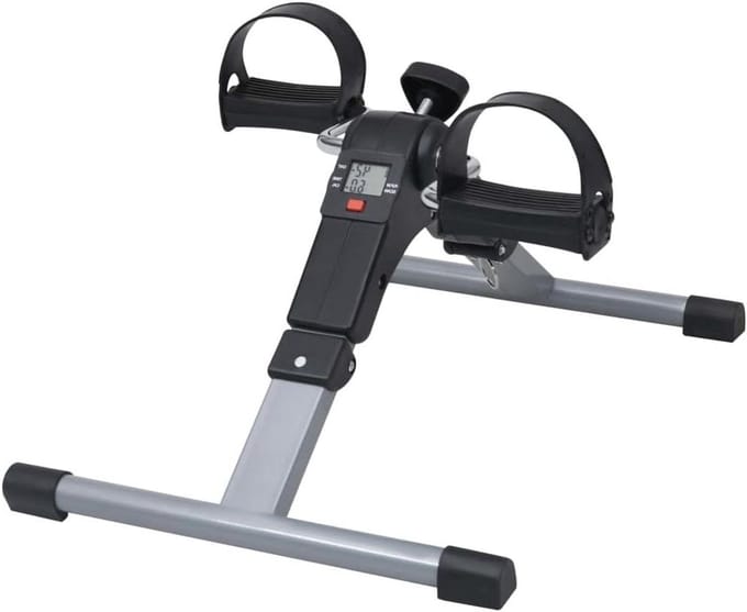 Pedaaltrainer - Hometrainer Been Arm - Thuis Trainen - LCD Display - 49 x 37 x 36 cm - Zwart Grijs