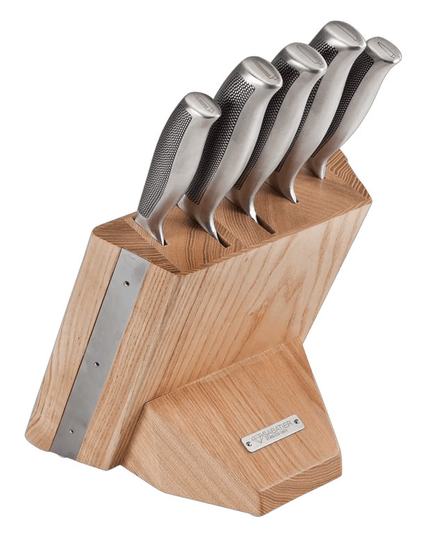 Diamant Sabatier Riyouri Messenblok - 5-delig - Naturel Eiken Hout/RVS