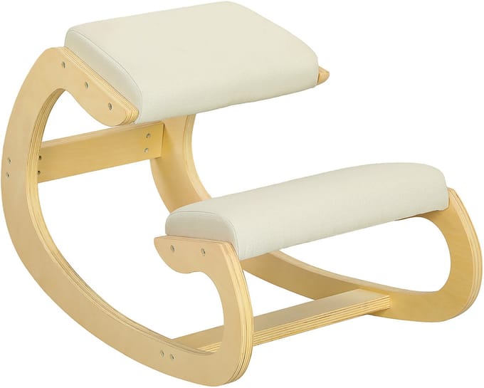 Kniestoel Ergonomisch - Bureaustoel - Kniekussen - Crèmewit
