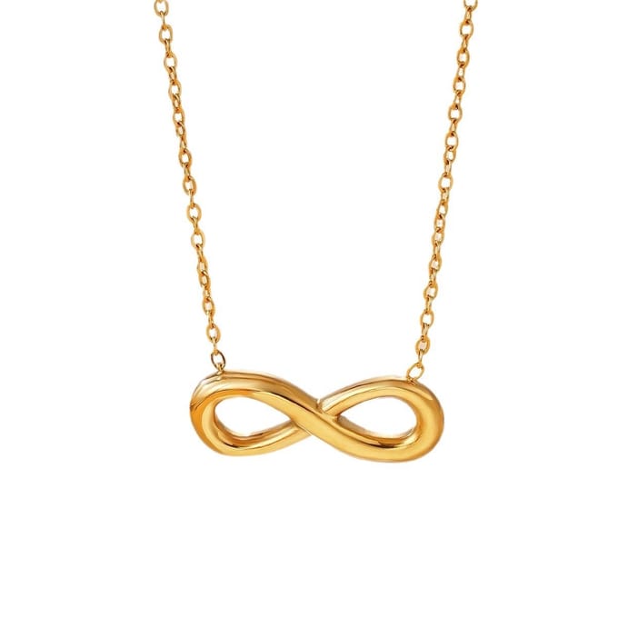 WeLoveSilver ketting - goudkleurig infinity symbool - chirurgisch staal