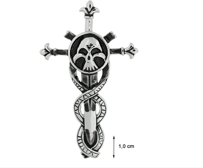 Blinx Jewels Stalen Hanger Zwaard Doodskop