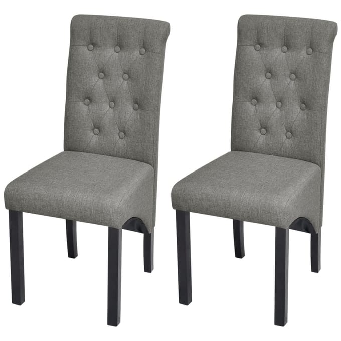 vidaXL - Eetkamerstoelen - 2 - st - stof - lichtgrijs