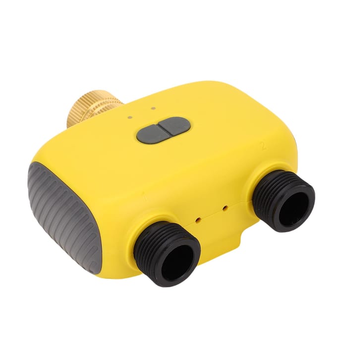 WiFi Sprinkeltimer APP-besturing Programmeerbaar IPX5 Waterdicht 2 Zones Slimme BT Slangtimer voor Tuin yellow