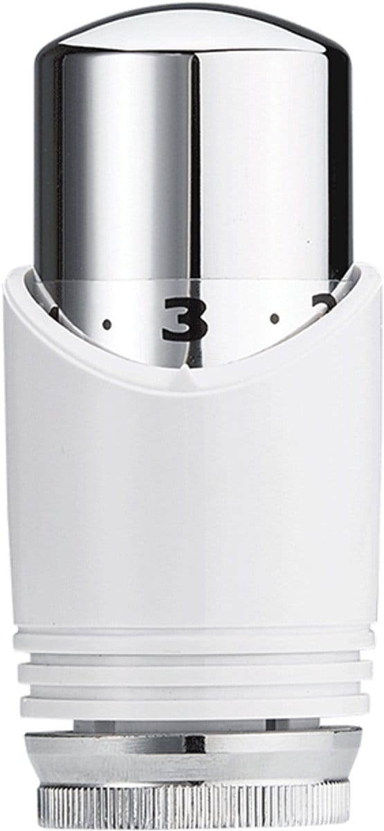 Wiesbaden Luxe Thermostaatknop M30 - Wit/Chroom