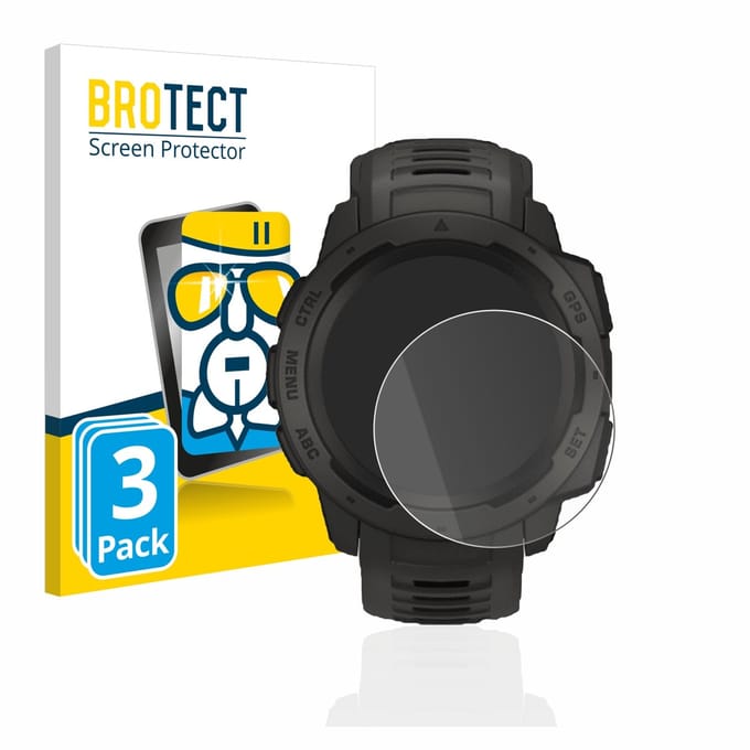 Screenprotector 3 Stuks voor Garmin Instinct Solar Beschermglas transparant
