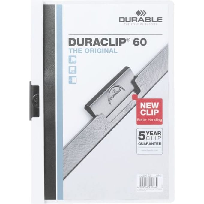 Durable Klemmap Duraclip 60 - 2209 220902 Din A4 Wit