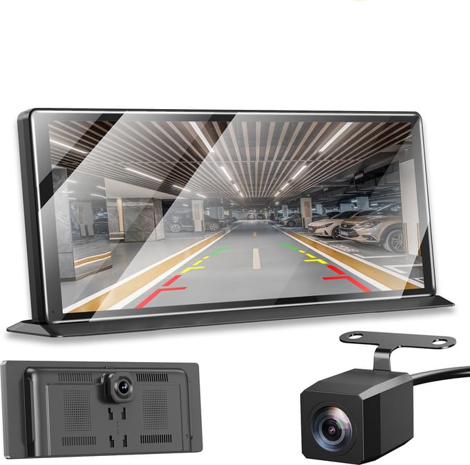 ESSGOO CarPlay Scherm 11,3 inch - 4K Display - Dashcam - Draadloze CarPlay en Android Auto - Touchscreen - Zwart