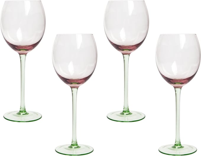 DIOPSIDE - Wijnglazen set van 4 - Pastelroze - Glas