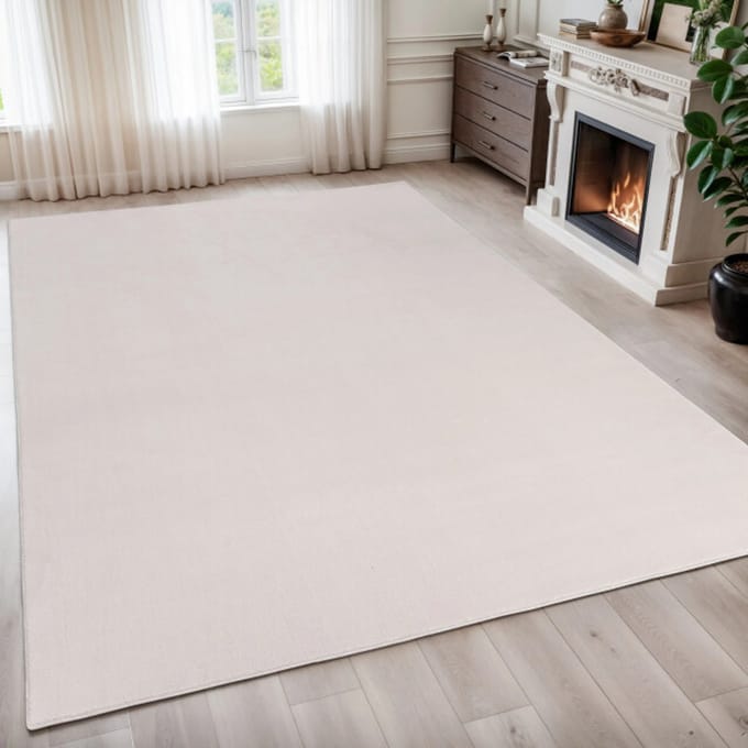 Relax Samba - Wasbaar Effen Vloerkleed - Uni Tapijt - Creme- 140x200 CM