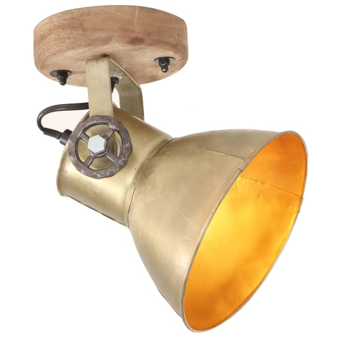 vidaXL Wand-/plafondlampen industrieel 2 st E27 20x25 cm messingkleur