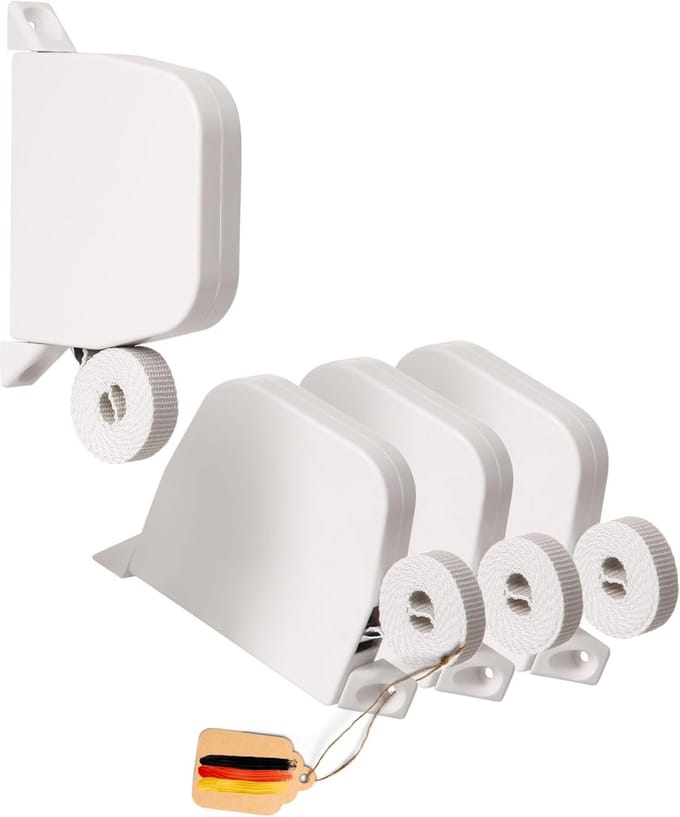 4x Opbouw Rolluik Riemwikkelaar Mini Wit Met 5 Meter Riem