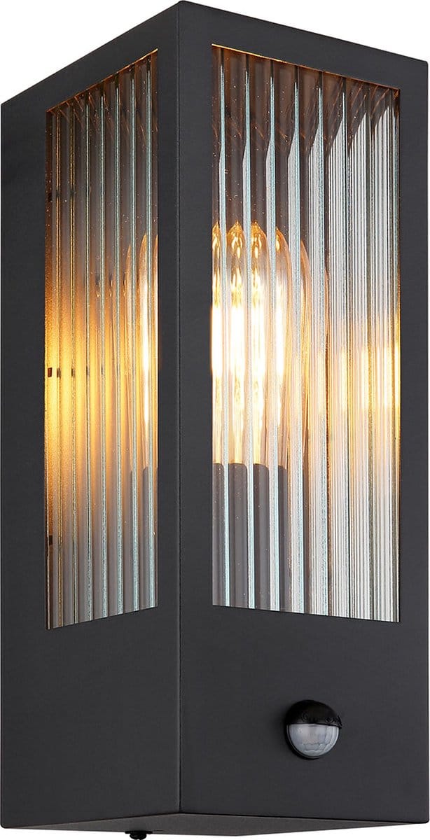 Globo wandlamp Gundula - zwart - metaal - 31980S