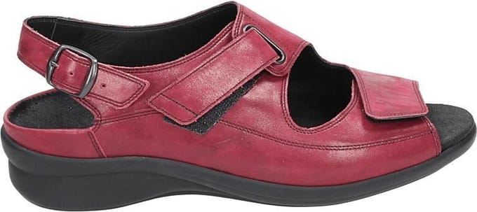 Durea - 7178 H - Platte sandalenDames Sandalen - Kleur: Rood - Maat: 41