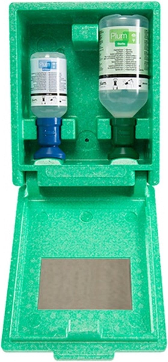 PLUM Oogspoelstation Wandbox 1x200ml Ph Neutr + 1x500ml 0.9% Sod Chl