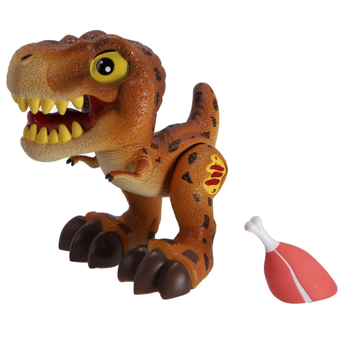 Dino Base dinosaurus speelfiguur bruin groot - speelgoed dino.