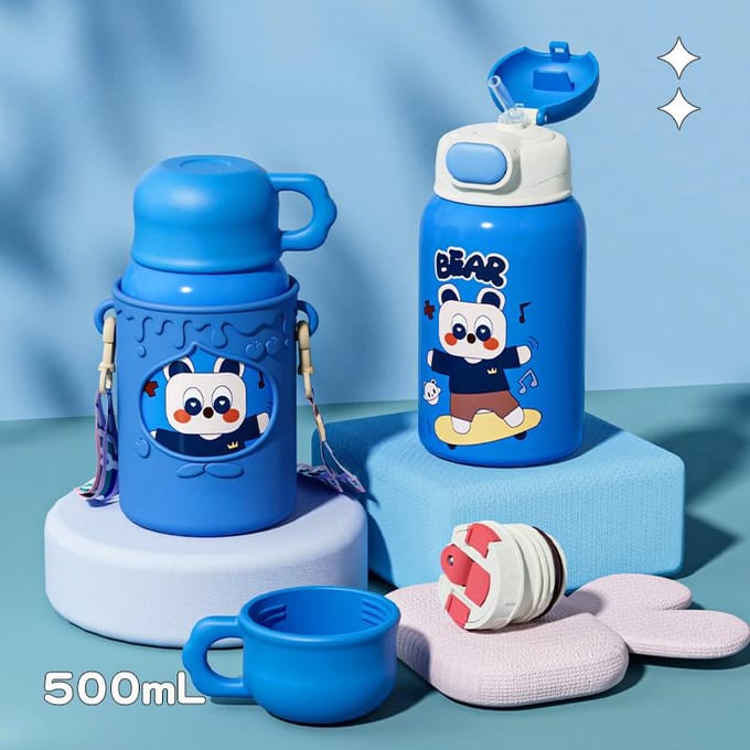 316 Roestvrijstalen Temperatuurweergave Beker met Bekerdeksel Studentencadeau Waterbeker 500ML pink