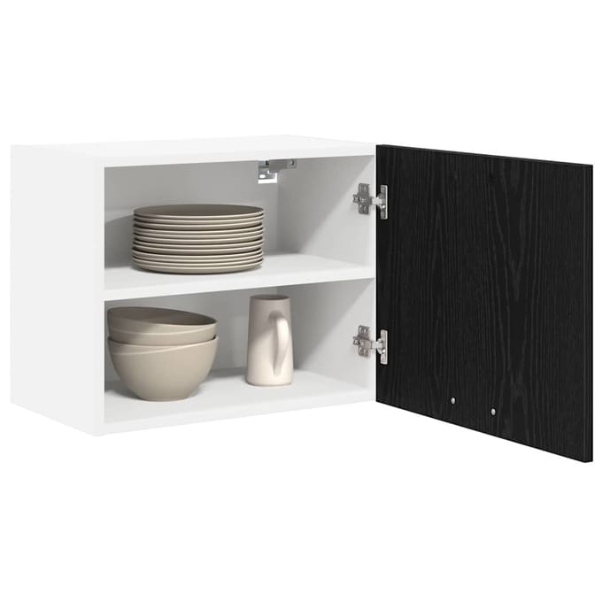 vidaXL - Hangkast - 2 - st - Zwart - Eiken - en - Wit - Bewerkt - hout