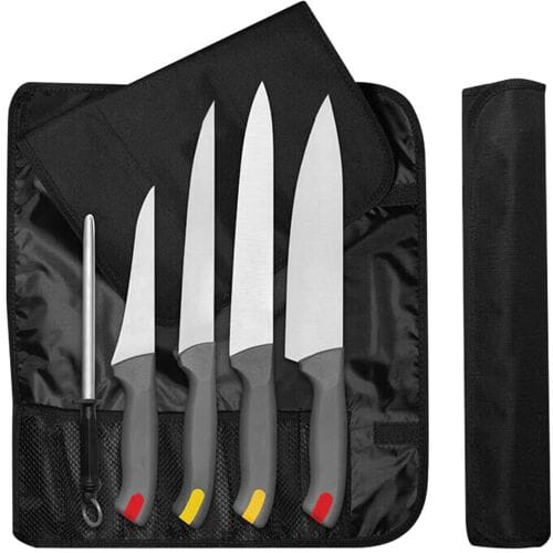 GGM Gastro Messer-Set Gastro mit Rolltasche - 5-teilig Zwart / Grijs