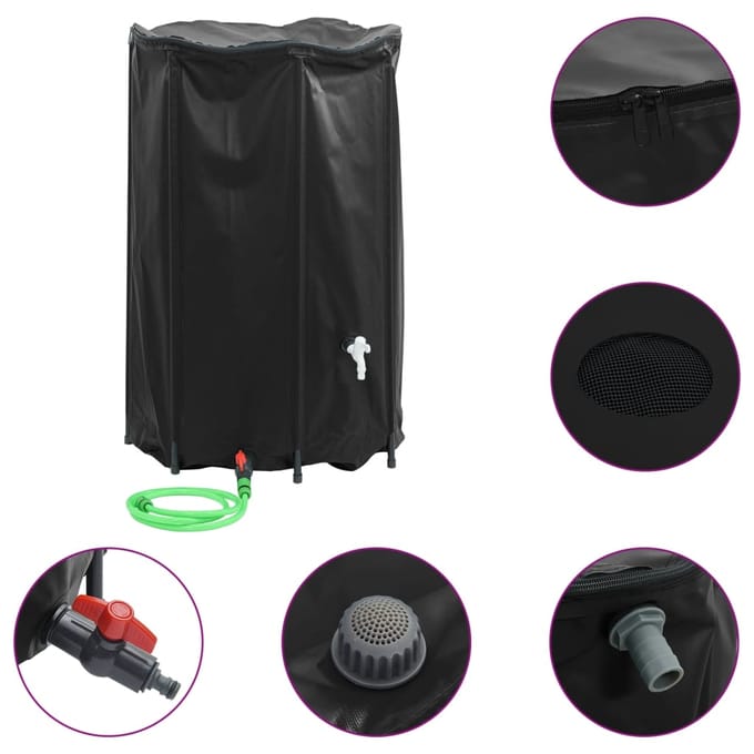 vidaXL Watertank met kraan opvouwbaar 1000 L PVC
