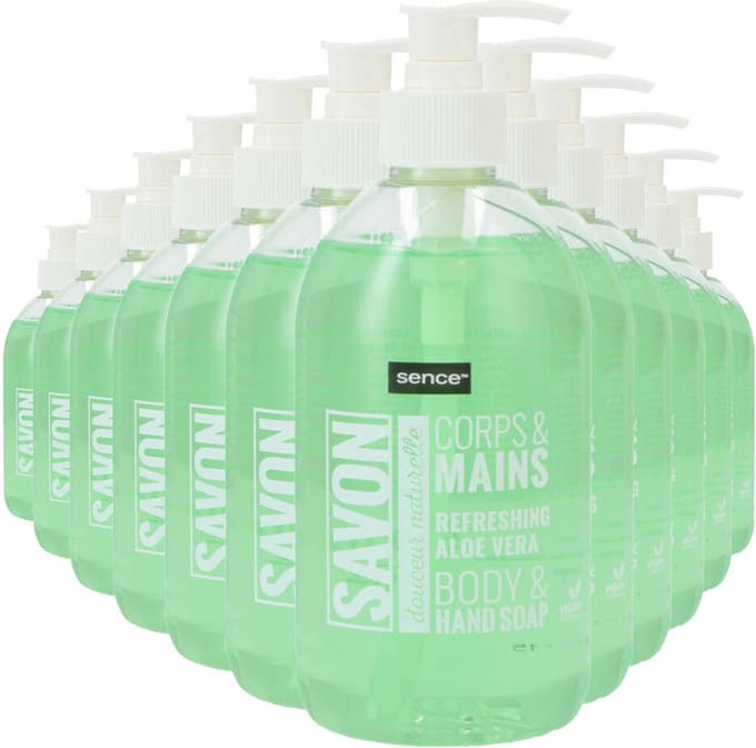 Sence - Savon Handzeep Refreshing Aloë Vera - 12 x 500 ml - Voordeelverpakking