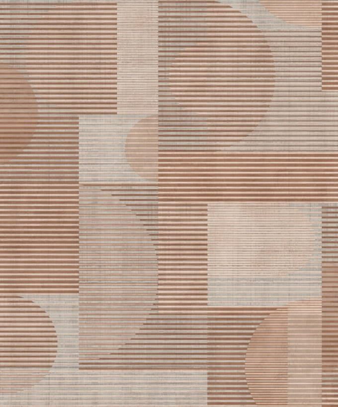 Allure - Grafisch - Behang - Wandbekleding - Wallpaper - Vliesbehang - Bruin - 0,53 x 10,05 M.