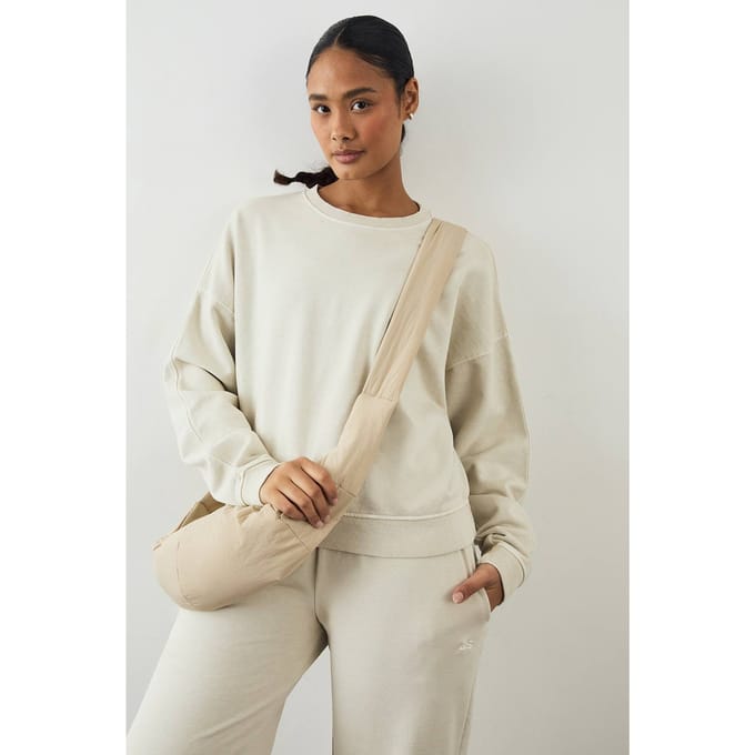 Dames DSGN Studio Premium Heavyweight Washed Boxy Sweatshirt | Ecru | Maat: Medium