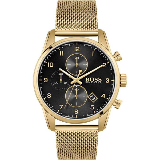 BOSS HB1513838 SKYMASTER - Horloge - Staal - Goudkleurig - Ø 44 mm