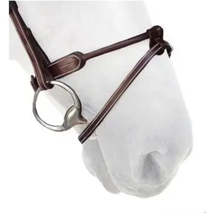Ronde lederen paardenneusriem Silver Crown