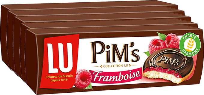 LU Pim's Framboos gevulde chocoladekoekjes - 150g x 5