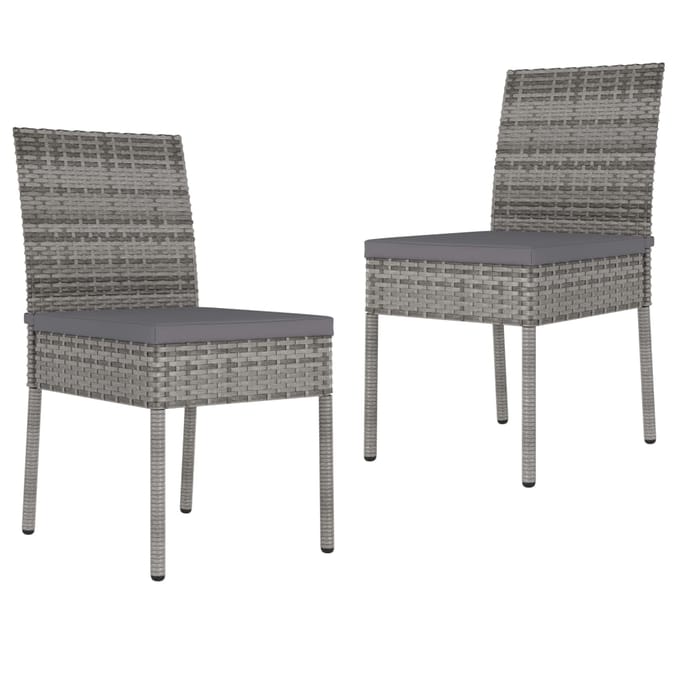 vidaXL - Tuinstoelen - 2 - st - poly - rattan - grijs