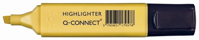 Q-CONNECT markeerstift pastel, geel 10 stuks