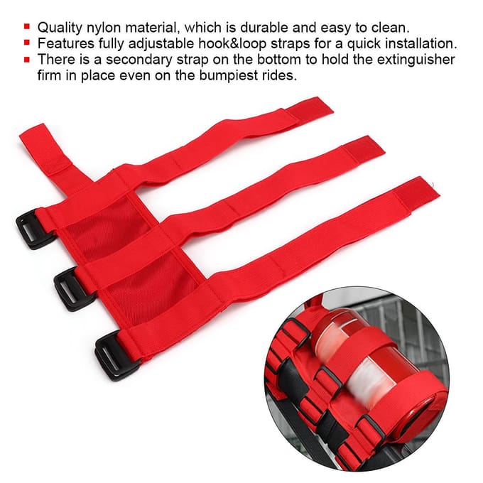 Support de fixation pour extincteur de voiture automatique Sangle réglable Convient pour Jeep WranglerGladiatorRouge rouge