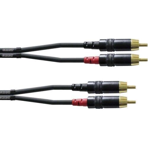 Cordial CFU 0,6 CC Audio Adapterkabel [2x Cinch-stekker - 2x Cinch-stekker] 0.60 m Zwart
