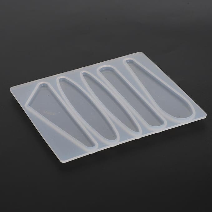 Lot de 2 moules à barrettes en silicone pour fabrication de bâtonnets à cheveux géométriques en époxy(Modèle A ) white