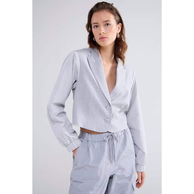 Summum Woman Blazer Short Viscose Blend Stretch Greys Größe: 44 | Blazer Outlet | Damen | Grau