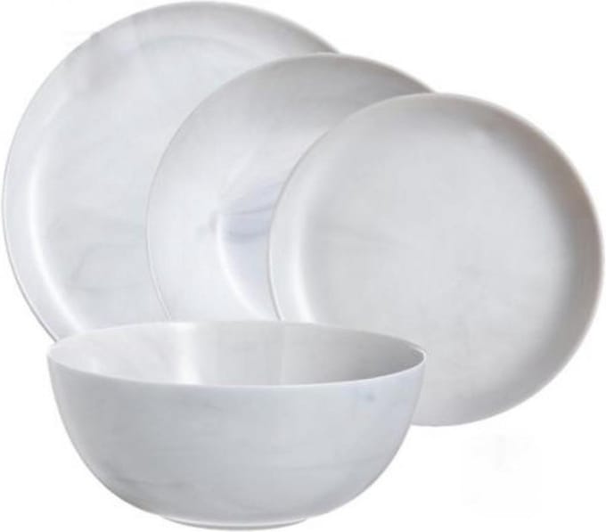 Luminarc Diwali Marble Serviesset - 19 delig - 6 persoons - Graniet Marmer Look