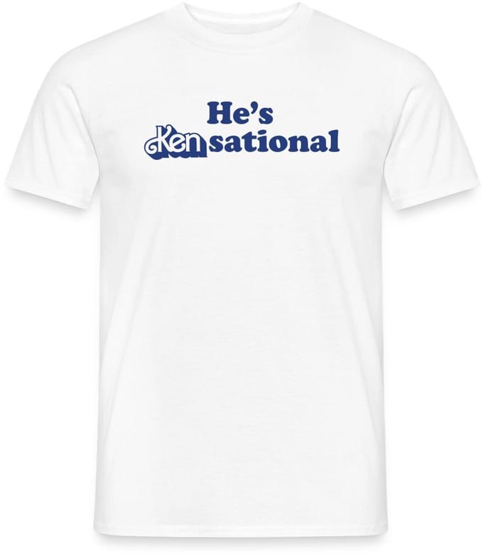 Barbie Design Met Grappige Quote He's Kensational T-Shirt Heren