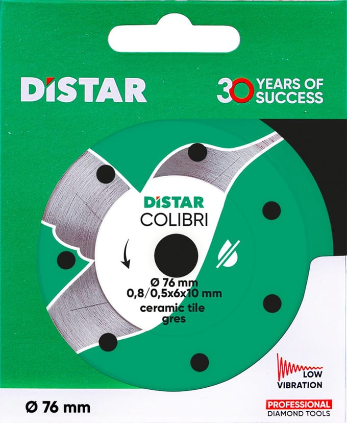 Diamantschijf Distar 76 mm x Asgat 10 mm Colibri