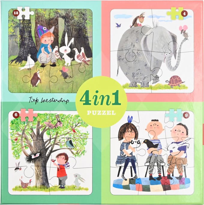 Lobbes Dieren van Fiep 4in1 Puzzel