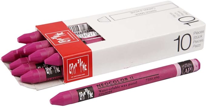CARAN D’ACHE Neocolor II, L: 10 cm, dikte 8,5 mm, crimson (090), 10 stuk