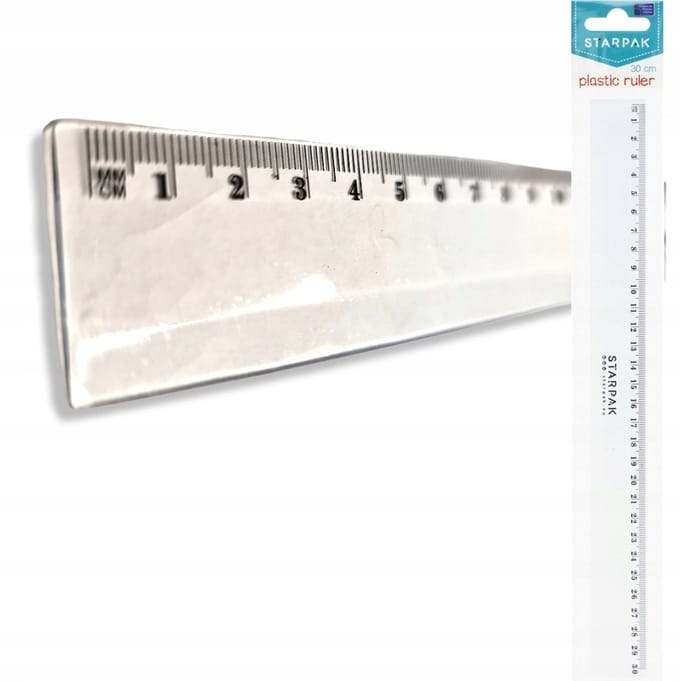 Starpak Liniaal 30 cm Transparant Plastic - School & Kantoor