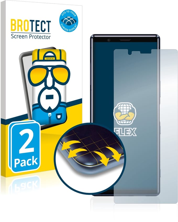 BROTECT - Screenprotector voor Sony Xperia 5 - Folie Beschermfolie transparant volledig dekking - 2 Stuks