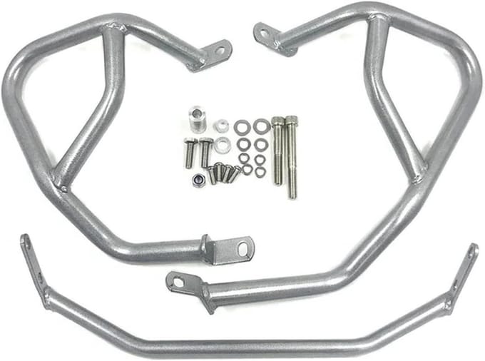 Motor Valbeugel Set - Frame Bescherming - Motor Beschermen - Robuuste Staalconstructie - Complete Set - Zilver