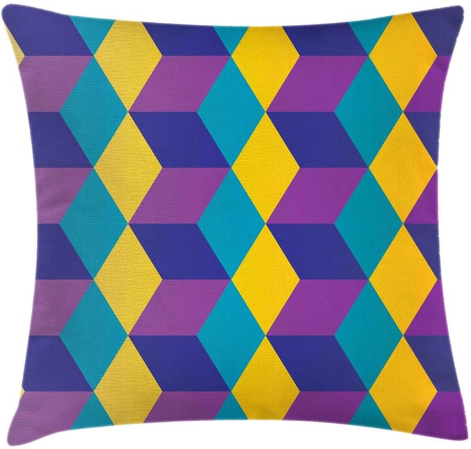 ABAKUHAUS Abstracte Kussenhoes – Optische Kubusillusie – 40x40 cm – Multicolor