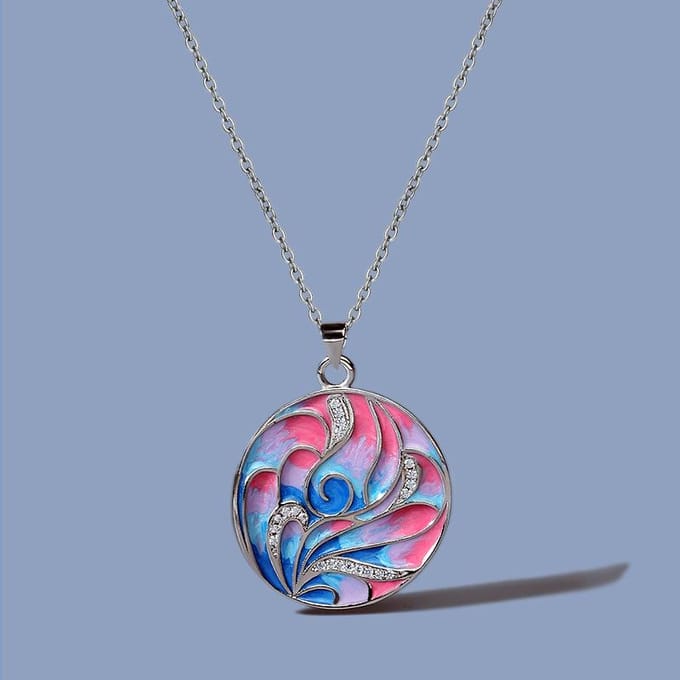 Emaille Roos Oorbellen Ketting Hanger Mode Sieraden gray