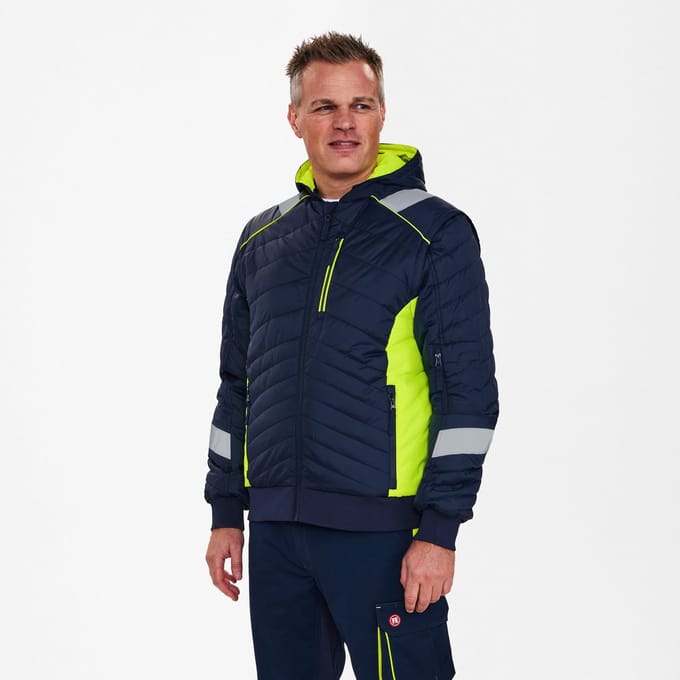 Engel Cargo gewatteerd jack 1870-224 - Blue Ink / Hi-vis Yellow - M